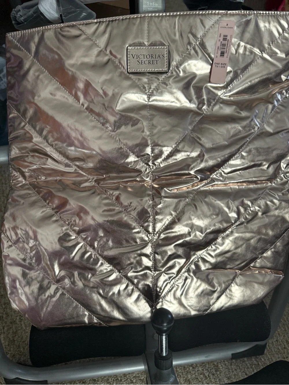 Victoria's Secret Metallic Quilted Tote Bag BNWT